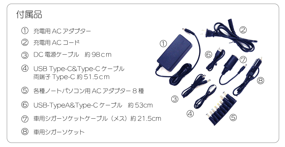 付属品一覧